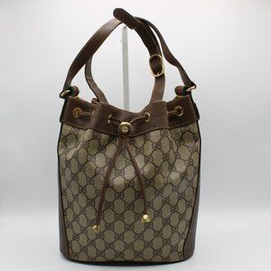 Gucci Ophidia Crossbody Brown Leather Bucket Bag Vintage